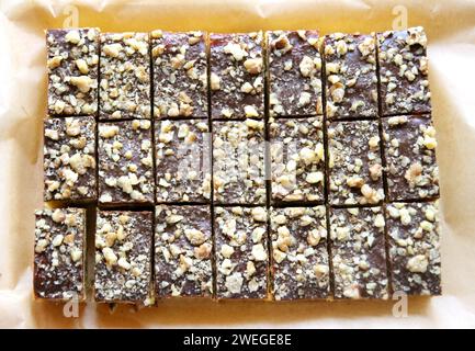 Schoko-Nuss-Torte Stockfoto