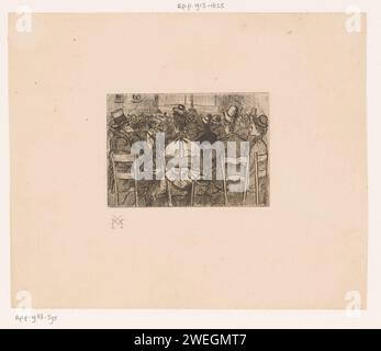Publikum bei einem Konzert, auf der Rückseite gesehen, Xavier Mellery, 1855 - 1913 Druckpapier, das Musik-Hören ätzt. Das Publikum  Kunstdarbietung Stockfoto