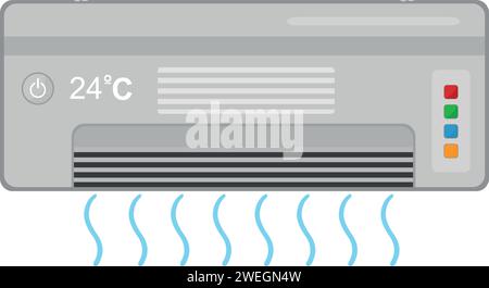 Vektorillustration einer Klimaanlage mit Kühlwellen Stock Vektor