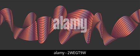 Eine bunte Welle. Gradientendesign einer geschwungenen Linie. Vektorabbildung Stock Vektor