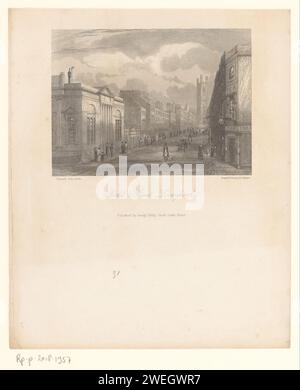 Blick auf die Bold Street, in Liverpool, Russell & Cowan, nach Clennell, 1844 Druckpapier Stahl Gravur Street Liverpool Stockfoto