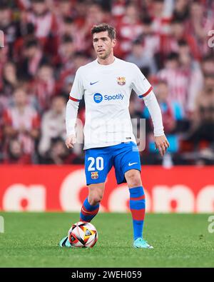 Sergi Roberto vom FC Barcelona in Aktion während des Copa El Rey Achtelfinale-Spiels zwischen Athletic Club und FC Barcelona im San Mames Stadium im Januar Stockfoto