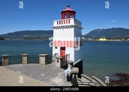Das Brockton Point Lighthouse in Stanley Park, Vancouver, BC, Kanada Stockfoto
