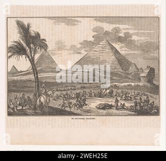 Blick auf die Pyramiden von Gizh, Anonym, 1837 Druckpapier Buchdruck ägyptische Pyramiden (Wunder der Welt). Wüstenpyramiden aus Gizeh Stockfoto