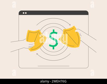 Peer-to-Peer Versicherung abstrakte Konzept Vektor Illustration. Stock Vektor