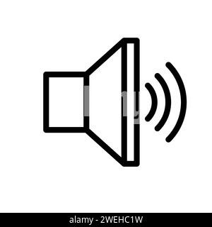 Vektorsymbol mit schwarzer Linie schaltet den auf weißem Hintergrund isolierten Ton ein Stock Vektor