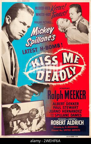 Altes Filmplakat - Kiss Me Deadly (United Artists 1955) Mickey Spillane, Ralph Meeker Stockfoto