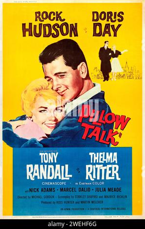 Pillow Talk (Universal International, 1959). Oldtimer-Filmposter. Rock Hudson, Doris Day, Tony Randall und Thelma Ritter Stockfoto