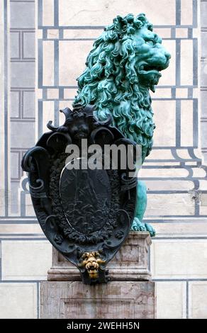 Der glückliche Löwe in der Residenz in München, Bayern, Deutschland, Europa Stockfoto