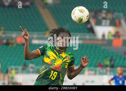 24. Januar 2024: Fousseni Diabate (Mali) // bei einem Spiel der Gruppe E des Afrikanischen Cup of Nations, Namibia gegen Mali, im Stade Laurent Pokou, San Pedro, Elfenbeinküste. Kim Preis/CSM Stockfoto