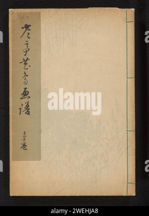 Skizzen von Blumen und Vögeln aus Seitei - Teil 3, 1891 Buch Teil 3 (von drei); weißer Umschlag mit Gräsermuster; grau-grüner Titelstreifen oben links; rosafarbener Umschlag, Titelseite; 24 Blatt: Ein Blatt, Vorwort, dekoriert mit Ranken in grau und rot; ein Magazin, Inhaltsverzeichnis; 22 Zeitschriften, Illustrationen von Blumen und Vögeln; letzte Seite und Schriftstellerkolophon. Lose hinzugefügt: Originalabdeckung. Holzschnitt in Papierfarbe Stockfoto