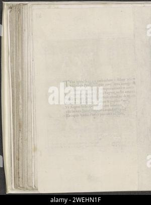 Text über de Doornenkroning, 1572 Textblatt Text in lateinischer Sprache mit einem Druck mit einer Darbietung der Dornen in einer Serie über die Passion Christi. Dieses Magazin ist Teil eines Albums. Papier, Buchdruck Stockfoto