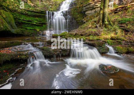 Skaleber-Kraft. Ein Wasserfall in den North Yorkshire Dales nahe der Siedlung. Yorkshire Dales National Park, Yorkshire, England, Vereinigtes Königreich Stockfoto