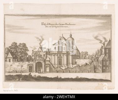 Blick auf die Kirche Saint-Joseph-des Carmes in Paris, Anonym, Matthäus Merian (II) (möglicherweise), um 1655 Druckpapierstich / Ätzkirche (außen). abtei, Kloster, Kloster  römisch-katholische Kirche Saint-Joseph-des-Carmes Kirche Stockfoto