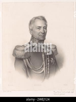 Portret van Frans David Cochius, Antoine Maurin, nach Augustin Luc Demoussy, 1848 - 1887 Druckpapier historische Personen. Offizier Stockfoto