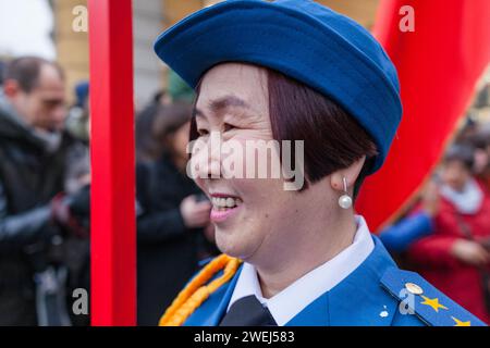 Mailand Italien - 02 05 2018 - Chinesisches Neujahr 2018, im chinesischen Viertel, Jahr des Hundes in der Via Paolo Sarpi Stockfoto