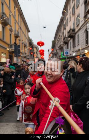 Mailand Italien - 02 05 2018 - Chinesisches Neujahr 2018, im chinesischen Viertel, Jahr des Hundes in der Via Paolo Sarpi Stockfoto