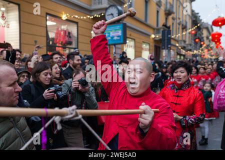 Mailand Italien - 02 05 2018 - Chinesisches Neujahr 2018, im chinesischen Viertel, Jahr des Hundes in der Via Paolo Sarpi Stockfoto