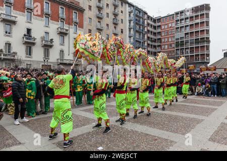 Mailand Italien - 02 05 2018 - Chinesisches Neujahr 2018, im chinesischen Viertel, Jahr des Hundes in der Via Paolo Sarpi Stockfoto