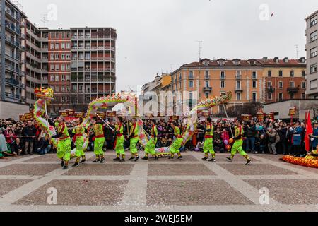 Mailand Italien - 02 05 2018 - Chinesisches Neujahr 2018, im chinesischen Viertel, Jahr des Hundes in der Via Paolo Sarpi Stockfoto