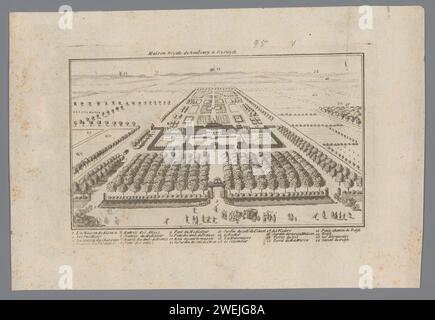 Ansicht von Huis Ter Nieuburch in Rijswijk, Anonym, 1697 - 1750 Druckpapier-Ätzpalast Haus Ter Nieuburch Stockfoto