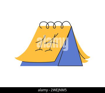 Valentinstag Kalender Vektor Illustration. Flacher und kritzeliger Stil. Groovig. Gut für Aufkleber, Kartendesign, Tags, Clipart Stock Vektor