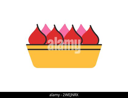 Kuchen mit Sahne. Flacher STYLE süß. Vektorillustration auf weißem Hintergrund isoliert. Gut für Aufkleber, Kartendesign, Tags, Clipart. Stock Vektor