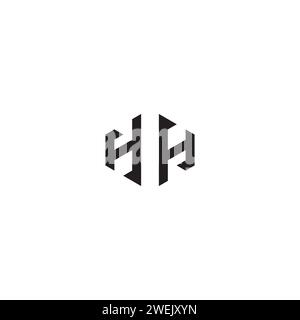 HH abstraktes Konzept in hochwertigem, professionellem Design, das auf allen Printmedien gut gedruckt wird Stock Vektor