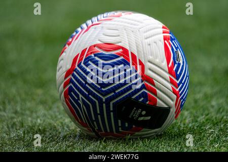 Melbourne, Australien. 26. Januar 2024. Der Match Ball der Saison 2024, der von Nike gesponsert wird. Quelle: James Forrester/Alamy Live News Stockfoto