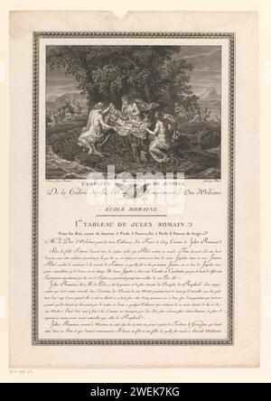 Erziehung von Zeus, Charles Emmanuel Patas, nach Giulio Romano, 1786–1808 Druckpapierstich / Ätzung Kindheit, Erziehung von Jupiter. Nymphen (allgemein); „Ninfe in commune“ (Ripa) Stockfoto