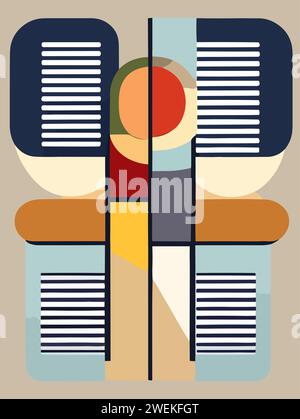 Poster abstrakter Vektorkunst im Bauhaus-Stil. Stock Vektor