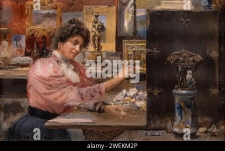 Ignacio Diaz Olano, Atelier der Malerin Maria Antonia Proietti, um 1904-1907, Öl auf Leinwand, Alava Fine Arts Museum, Vitoria, Baskenland, Sp Stockfoto