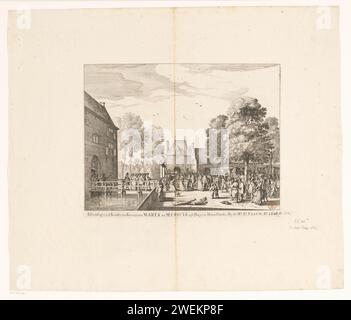 Besuch von Königin Henrietta Maria zu Adriaen Pauw am Slot in Heemstede, 1642, Anonym, nach Jan Martszen de Jonge, in oder nach 1642 drucken der Besuch der englischen Königin Henrietta Maria und Prinz Wilhelm II. Zu Adriaen Pauw am Slot in Heemstede, 8. September 1642. Die Gesellschaft wird am Tor begrüßt, links das Schloss. Papier. Tintenätzung / Stiftreferenz; Empfang von Gästen; elegante Gesellschaft. Schloss das alte Schloss Stockfoto