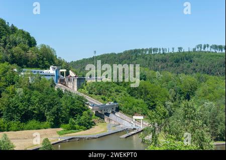 Bootslift auf dem Rhein-Marne-Kanal, Saint-Louis - Arzviller, Lothringen, Frankreich, Elsass Stockfoto