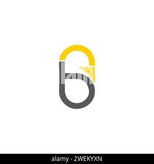 Letter B Papierfliege einfacher Logovektor Stock Vektor