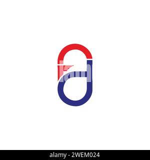 Buchstabe d Pfeil farbenfroher einfacher geometrischer Logo-Vektor Stock Vektor