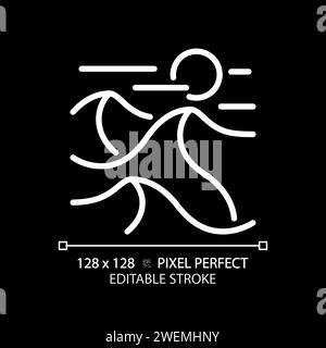 Rote Wüste romantischer Tourismus weißes lineares Symbol für dunkles Thema Stock Vektor