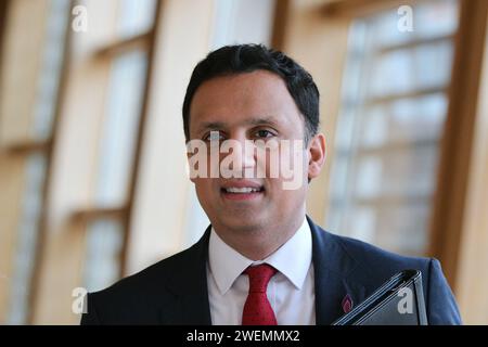 Edinburgh Schottland, Vereinigtes Königreich 25. Januar 2024. Anas Sarwar MSP im schottischen Parlament. Credit sst/alamy Live News Stockfoto