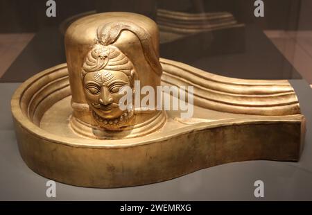 Darstellung von Siva in Lingam-yoni. Messingguss, 1898. Vrindavan, Indien. British Museum. London. GBR. Stockfoto