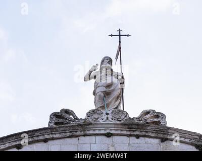 Jesus mit der segnenden Geste, Kathedrale, Osor, Insel Cres, Kvarner Golf Bay, Kroatien Stockfoto