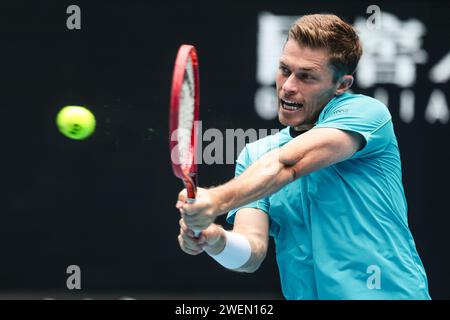 Melbourne, Australien, 26. Januar 2024. Tennisspieler Neal Skupski aus Großbritannien beim Australian Open Tennis Grand Slam 2024 im Melbourne Park. Foto: Frank Molter/Alamy Live News Stockfoto