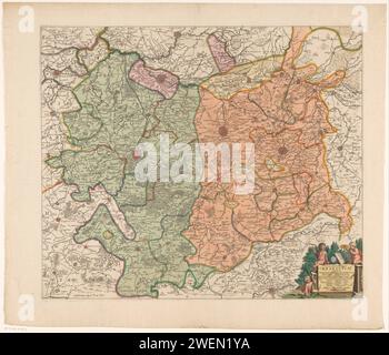 Karte des südlichen Teils des Herzogtums Brabant, Anonym, 1666 - 1696 drucken Karte des südlichen Teils des Herzogtums Brabant. Unten rechts die Titelkartusche mit Maßstab 1 Milliare Germanicum Commune. Papiergravur / Ätzen von Karten von verschiedenen Ländern oder Regionen Brabant. Mechelen Stockfoto