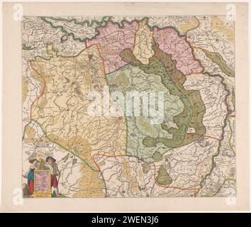 Karte des östlichen Teils von Brabant, Anonym, nach 1671 - ca. 1776 drucken Karte des östlichen Teils von Brabant. Unten links die Titelkartusche mit zwei Skalenstiften unten: Milliare Germanicum Commune / Milliare Gallicum Commune. Papiergravur / Gravur von Karten von verschiedenen Ländern oder Regionen Nordbrabant. Limburg (niederländische Provinz). Flandern Stockfoto