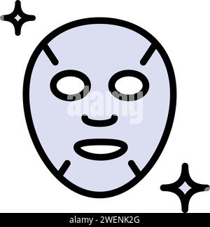 Farbsymbol für Gesichtsmaske. Vektorsymbol für Gesichtsmasken. Einfaches Schild für mobiles Konzept und Webdesign. Symbol, Logo-Abbildung. Vektorgraphien Stock Vektor