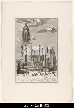 Blick auf den Frankfurter Dom, Georg Daniel Heumann (möglich), nach Salomon kleiner, 1738 Print Blick auf den Frankfurter Dom. Rechts oben nummeriert: 3. Papierstich / Ätzkirche (außen) Home Van Frankfurt Stockfoto