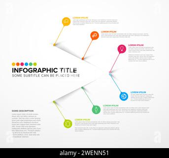 Eine lebendige und schlanke Infografik-Vorlage mit farbenfrohen Elementen und Platzhaltertext. Dieses Design eignet sich gut für die Darstellung von Daten und Informationen Stock Vektor