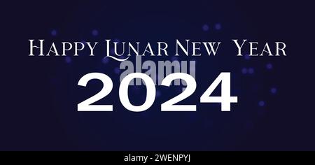 „Happy Lunar Silvester“-Text-Illustration Stock Vektor