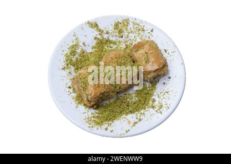 dilber dudagi Baklava, traditionelles türkisches Dessert, isoliert Stockfoto