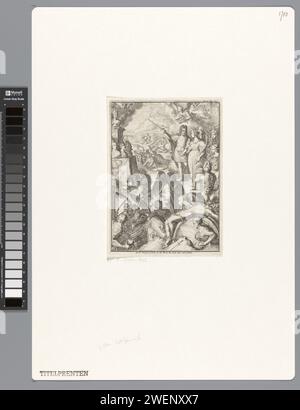 Statthalter Willem III. Und Maria Stuart mitten in mythischen Figuren, Romeyn de Hooghe, 1700 Druck Stadhalter Wilhelm III. Und seine Frau Maria Stuart sind Hand in Hand inmitten von mythischen Figuren wie Prometheus (im Vordergrund angekettet), der Neid (mit Schlangenhaar), Ceres (mit Hoorn der Fülle), Bacchus (mit Trauben) und Quecksilber (mit Caduceus). Die Soldaten waren bei einer Kanone. Direkt über H.D.P. 128. Papier, das einen Adler ätzt, trennt Prometheus' Leber. Invidia (Neid) als römische Personifikation. (Story of) Ceres (Demeter). (Geschichte) Bacchus (Dionysos), Liber. (Geschichte) Quecksilber Stockfoto