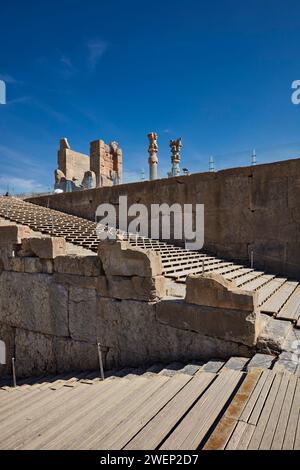 Die große Treppe in Persepolis, einer alten Hauptstadt der persischen Könige der Achämenischen Dynastie. Provinz Fars, Iran. Stockfoto